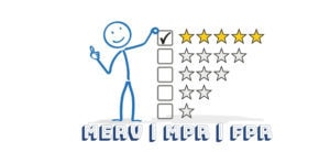 Stick man image and 1-5 star ratings in white background